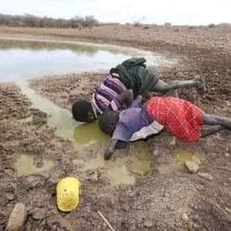 Children are taking dirty water as their lunch (lack of food in community)